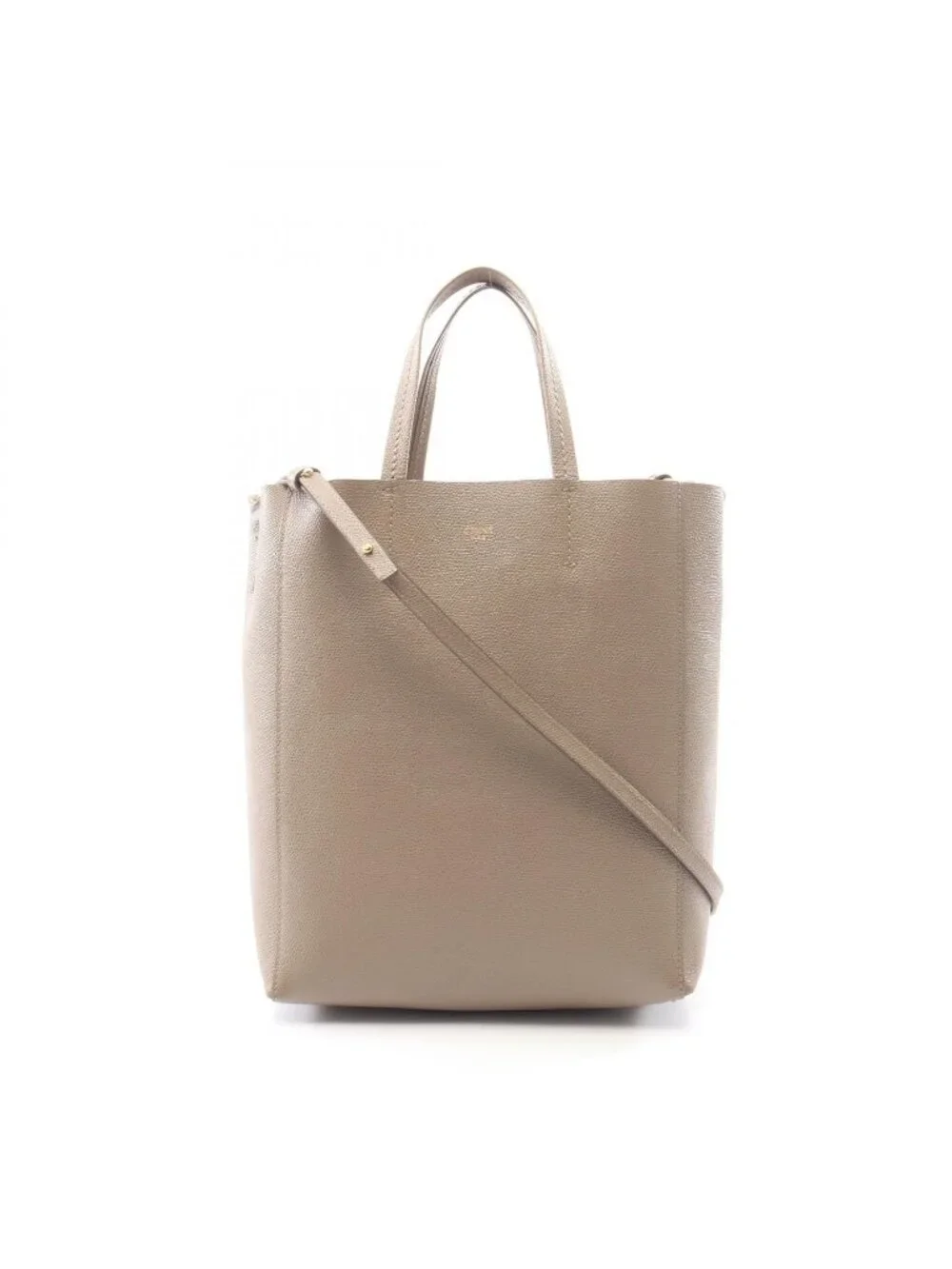 Celine Tote Vertical Small Cover 2-Way Gray Leather